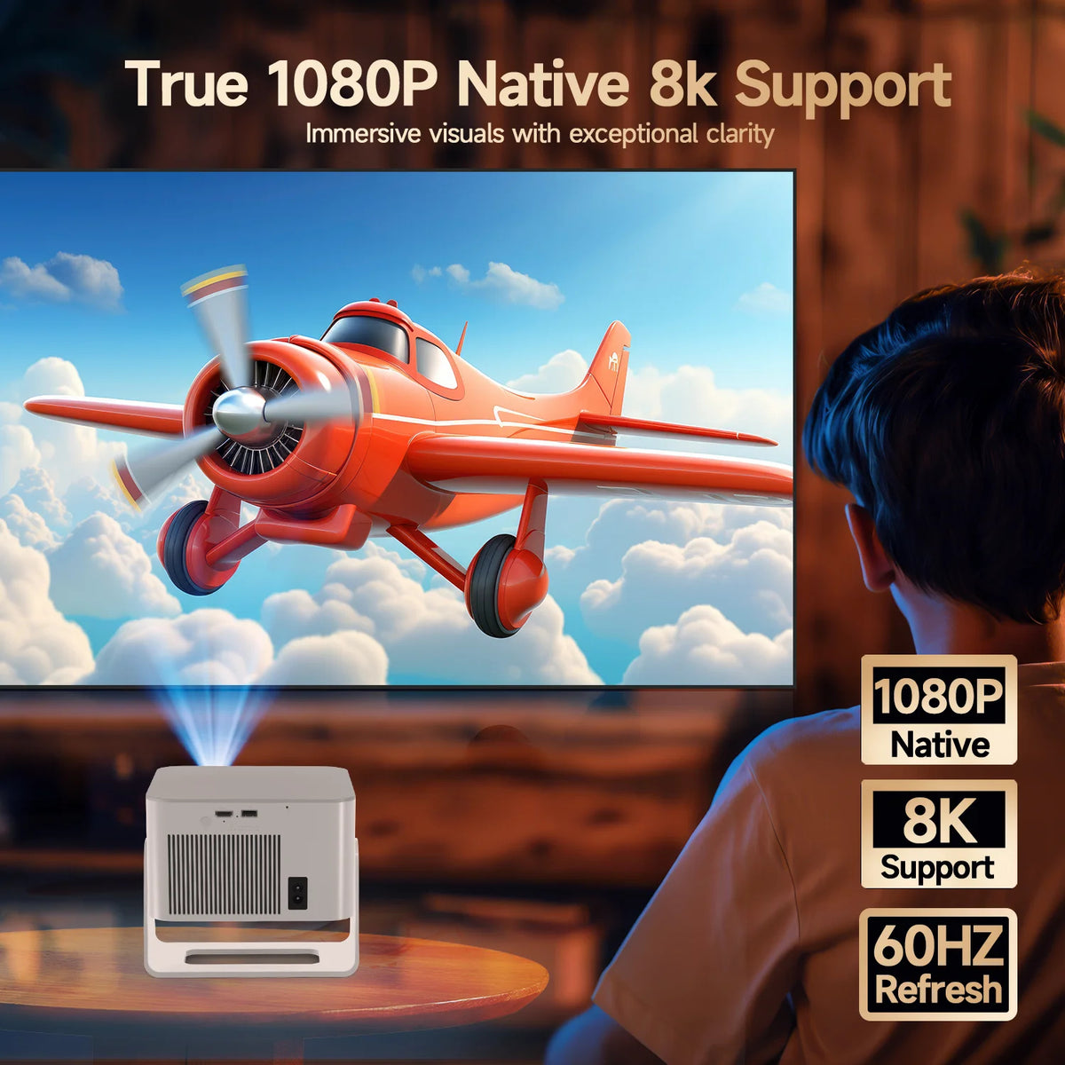 Magcubic HY350MAX Portable 8K Projector | 900 ANSI, Native 1080P, Android 14- test